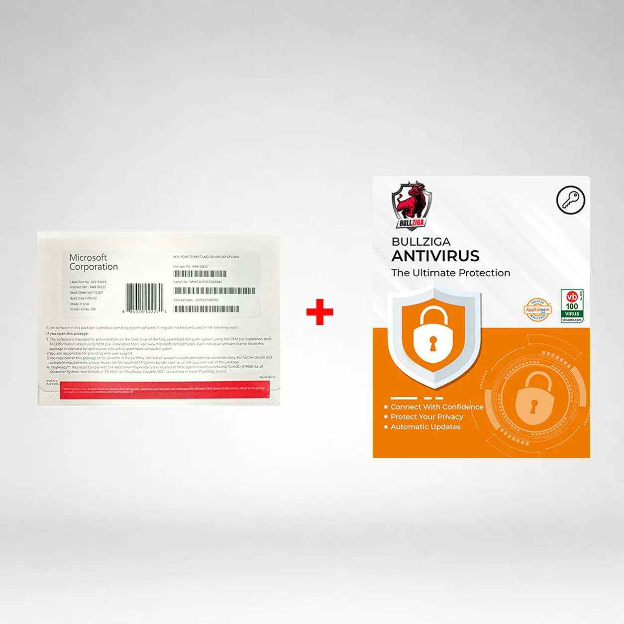 Microsoft Windows 10 Home with Free BullZIGA Antivirus 1-Year | 1-Device (Windows)